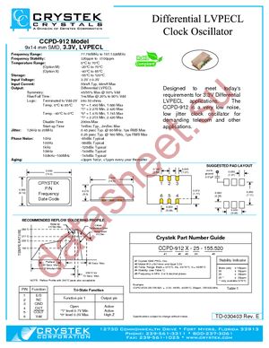 CCPD-912X-25-100 datasheet  